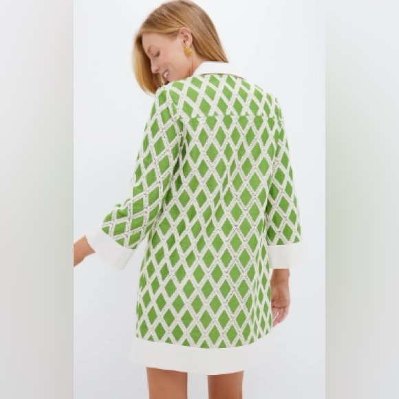 Tuckernuck Women's Kelly Green Crochet Collier Dress, Size XS - Picture 2 of 10